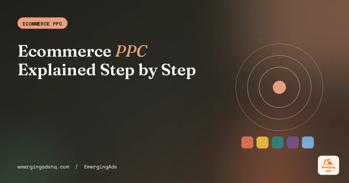 Ecommerce PPC guide cover showing a step by step plan for profitable Google Shopping and Meta ads